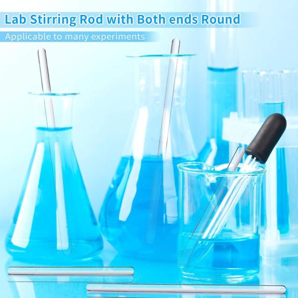 Lab Medical Science Glass Stick 12 Length Stir Rod Glass Stirring Rods Stir Stick With Both Round Ends