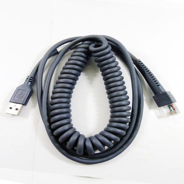 Retractable Spring Coiled Cable , Barcode Scanner USB Cable 3m