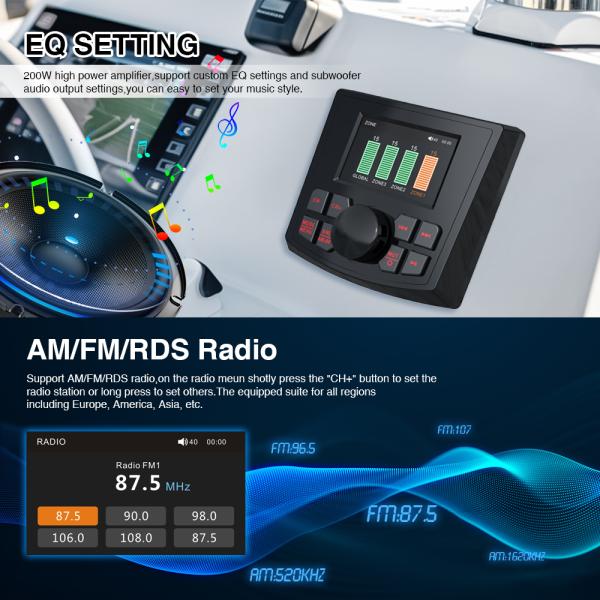 GRANDnavi водонепроницаемое морское стерео AM FM USB Bluetooth мультимедиа портативное морское радио