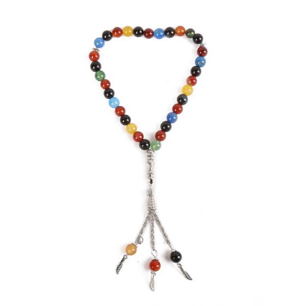33 Natural Stone Beads Prayer Tasbih Spacer Muslim Crystal Tasbeeh For Rosary Necklace Bracelet