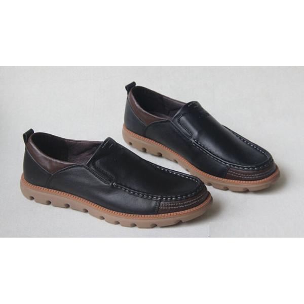 Zapatos informal de cuero de grano completo Bolsos de conducción cómodos y suaves para hombres