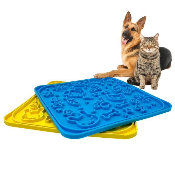 Dog Feeding Lick Mat Square Pet Slow Feeders Anti Gulping Healthy Eating