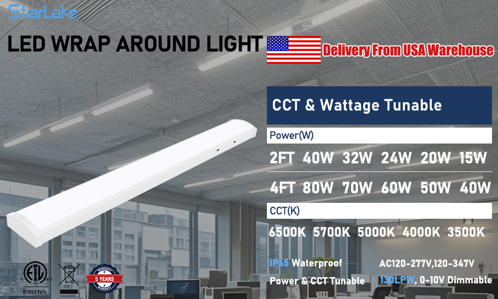 2FT 4FT LED Wrap Around Light Commercial Linear Ceiling Fixture for indoor lighting