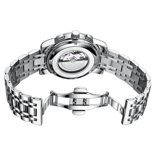 KINYUED tourbillon mechanical watch men oem waterproof stainless steel back automatic wristwatch