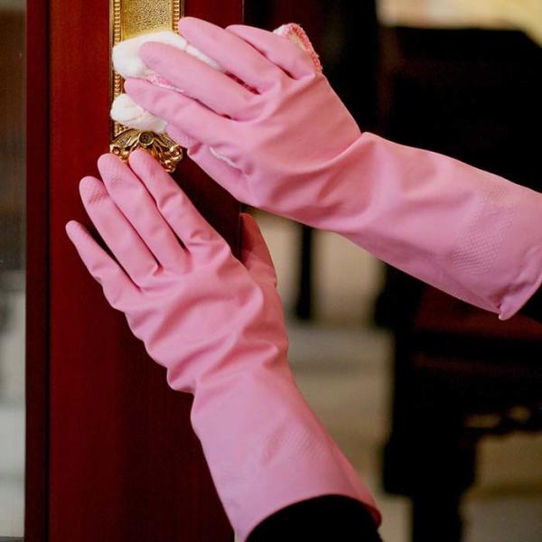 Перчатки Киттчен домочадца Флоклинед хлопка резиновые для чистки кухни