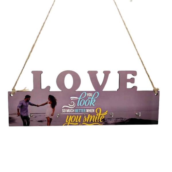 5 mm d'épaisseur Sublimation MDF Blancs AMOUR HOME FAMILY Signe à clef en bois