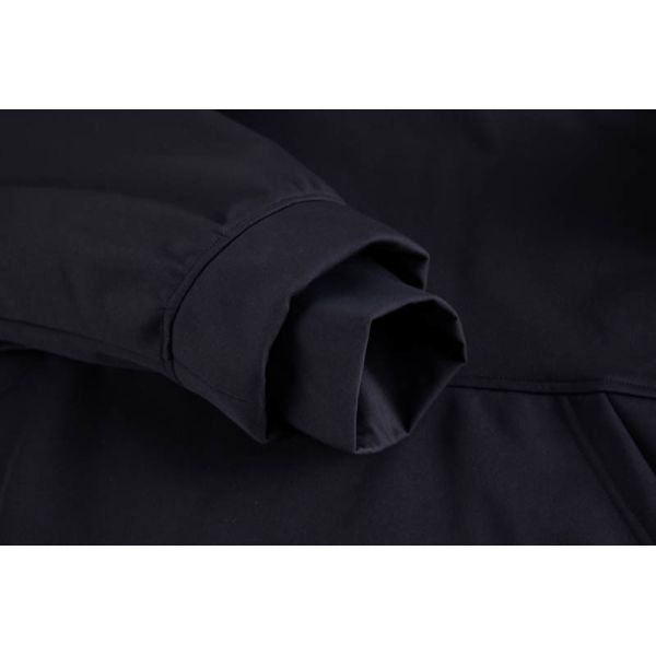 Men's Wind-Resistant Softshell Hoodie with Warm Fleece-Lined Interior and High-Neck Hood for Outdoor Activities