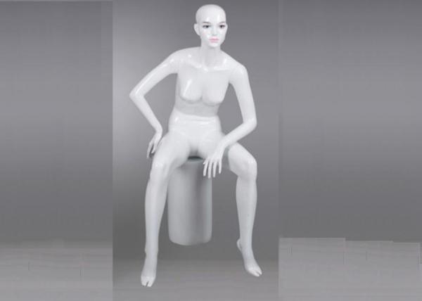 Full Body Female White Shop Display Mannequin Sitting Pose Style For Clothing Store