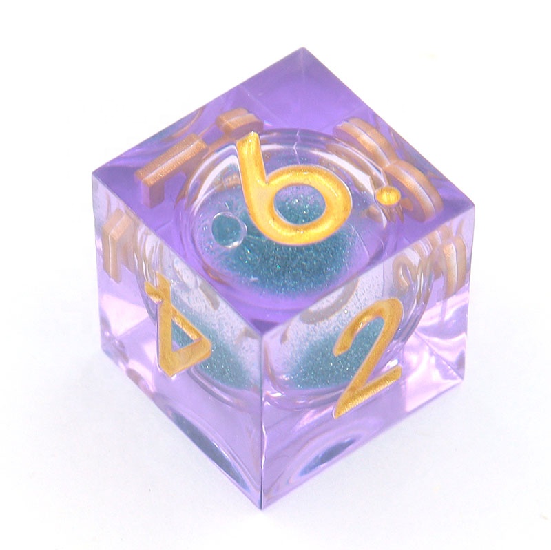 Customizable Color and Logo Resin Dice Set with Polyhedron Design for DND and Tabletop RPG Games