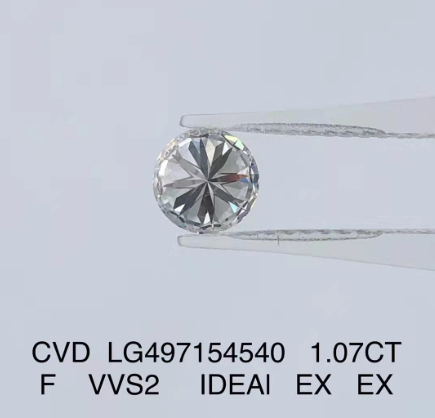 CVD IDEAL Круглый бриллиант ювелирные изделия 1.07 Ct VVS2 F Цвет бриллиант