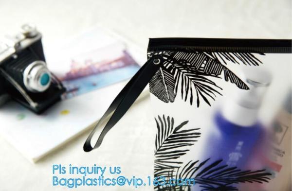 slider PVC zipper PE packing bag for underwear / clothing / cosmetic, foldable slider zipper pvc storage bags, Pouch Sli