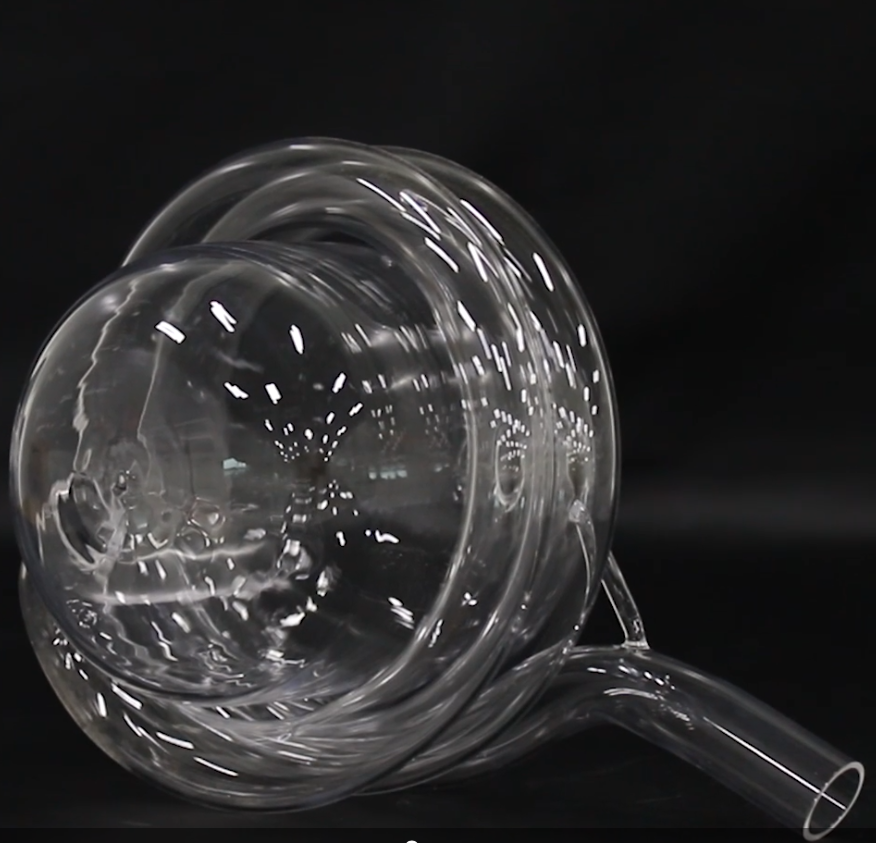 Lab Double Layer Quartz Glass Bottle with Round Bottom Three Neck