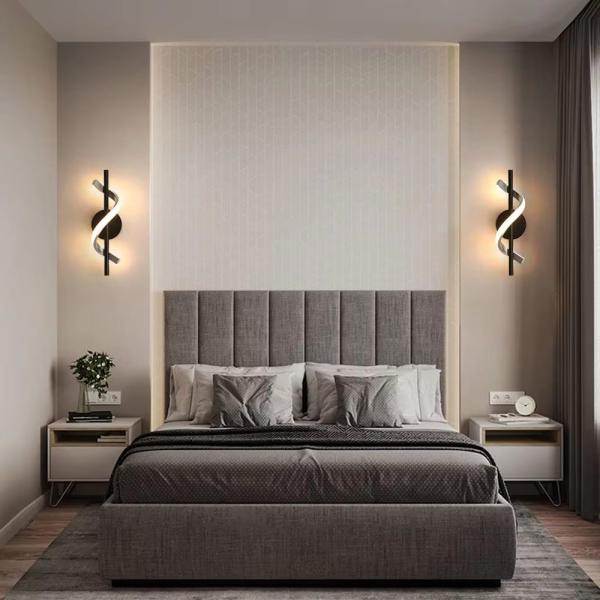 Lámpara de pared LED de diseño en espiral de aluminio Moderno 3000K / 6000K 2 Color claro Hotel Dormitorio Sala de estar Corredor de decoración curva Pared de luz