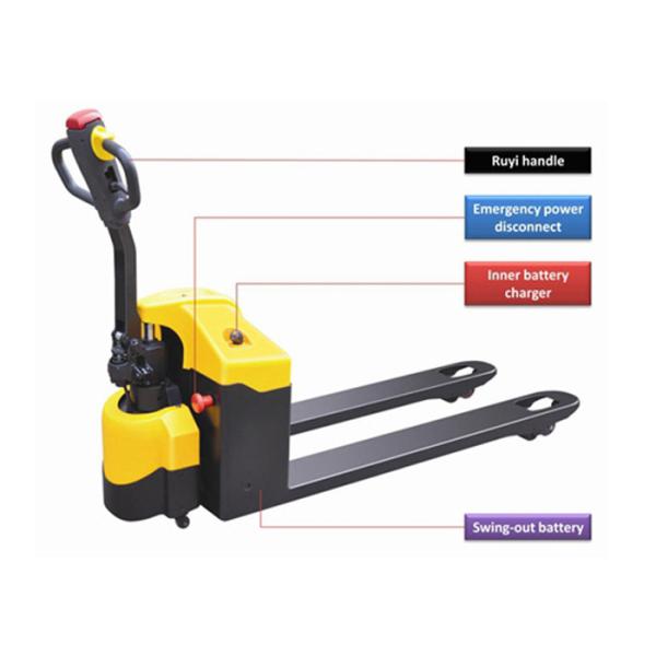 Horizontal Driving Wheel Motorised Pallet Jack , Balanced Semi Electric Pallet Jack