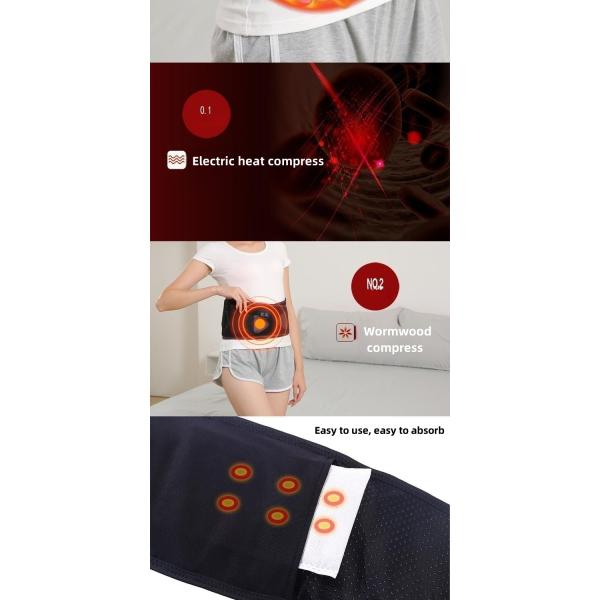 Infrared Physiotherapy Adjustable Hot Compress Lumbar Massage Lower Back Brace Belt for Pain Relief and Support in Blac