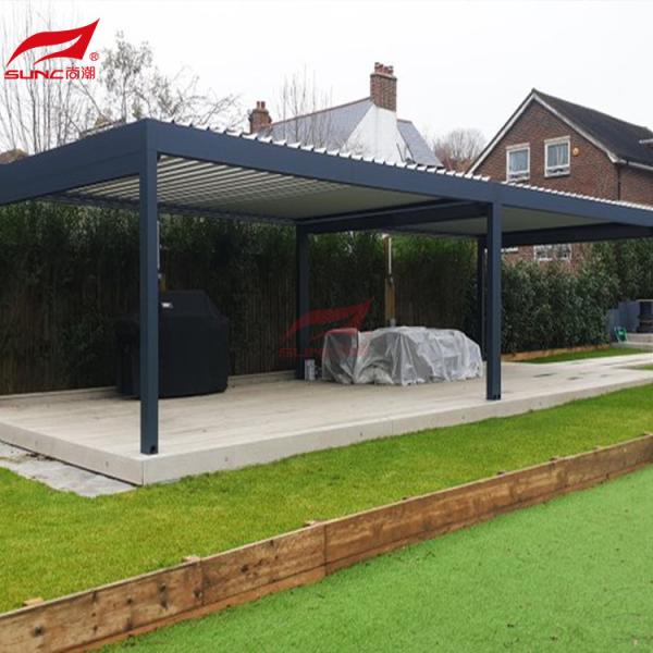 caramanchão de alumínio motorizado exterior de 4x4m com construção do jardim de telhado da grelha