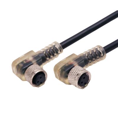 Fêmea de M8 3pins ao conector protegido moldando R/A fêmea do conector M8 de Overmold