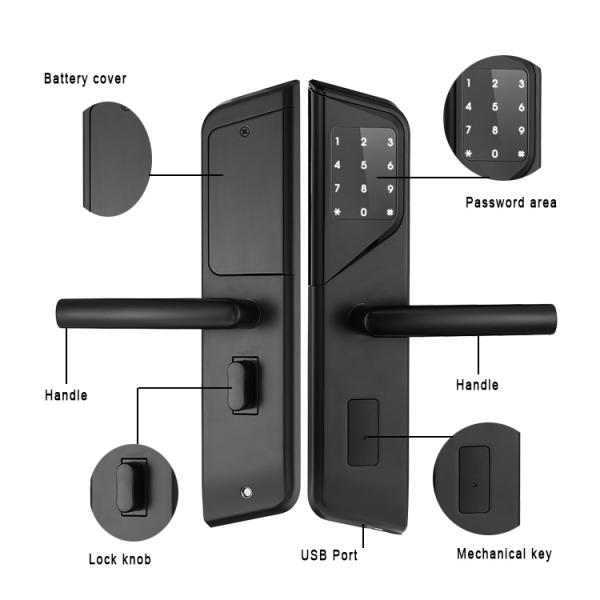 Отель RFID Smart Door Lock Биометрический алюминиевый сплав