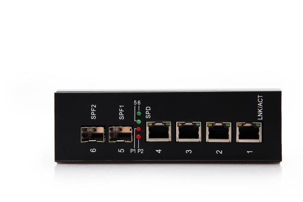 Os ethernet industriais da fibra comutam o ponto de entrada o porto 4 10 da fibra de 2 gigabits/100/1000M RJ45