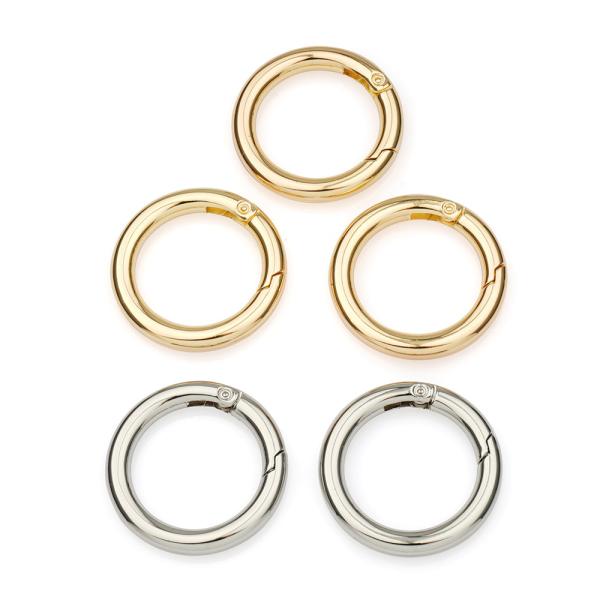 Highly Polished Zinc Alloy 25mm Circle Keychain Snap Hooks for Handbag Decoration