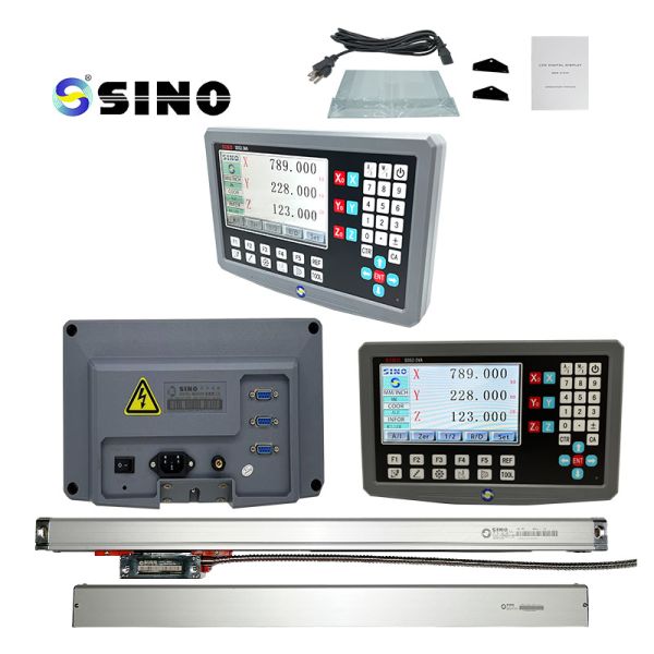 SINO SDS2-3V 3-Axis Digital Readout DRO Kit with High Precision Glass Scale for Lathe Milling Machine IP67 Protection