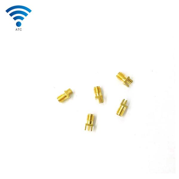 Solder Edge PCB Straight Mount Female Coax Connector , SMA Coaxial Cable Jack