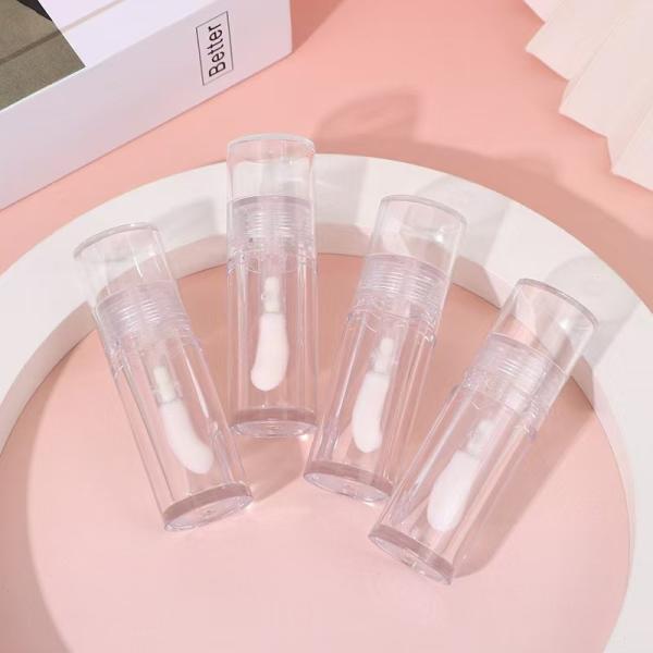 Plastique transparente grosse tête brosse lèvre tube de glaçage petit pour mettre en évidence liquide