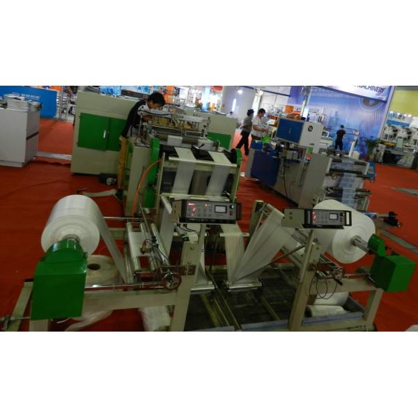 Double Lines Garbage Bag On Roll Making Machine With Corless Rewinder