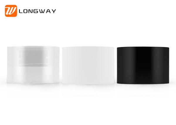 Black PP Plastic Cosmetic Bottle Cap With Inside Plug Wear Resistance