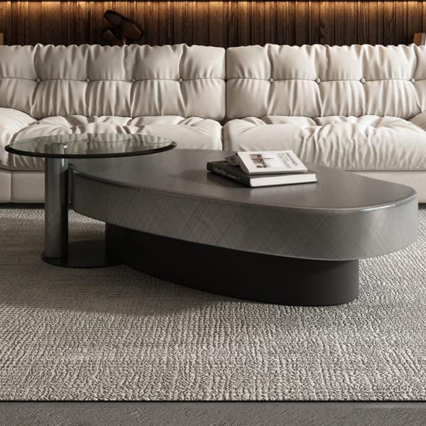 OEM Stainless Steel Contemporary Round Coffee Table With Metal Base