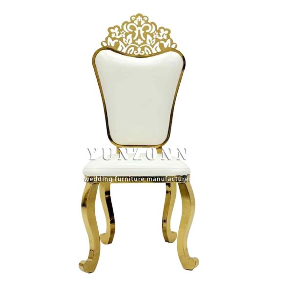 New Design High Back Stainless Steel King Throne Chair Luxury Event Wedding Chair Hotel Dining Living Room