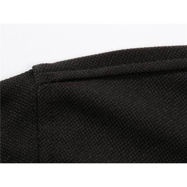 240gsm SGS Casual Plain Short Sleeve Shirt Black Golf Lapel Cotton Embroidered