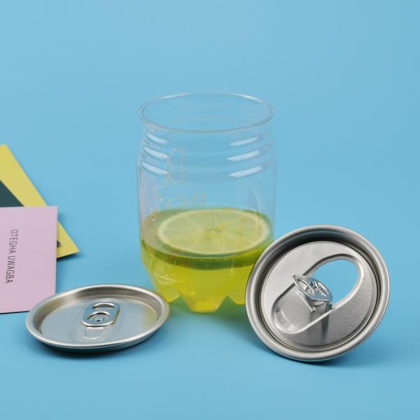 latas de bebida 250ml plásticas descartáveis vazias com tampa de alumínio