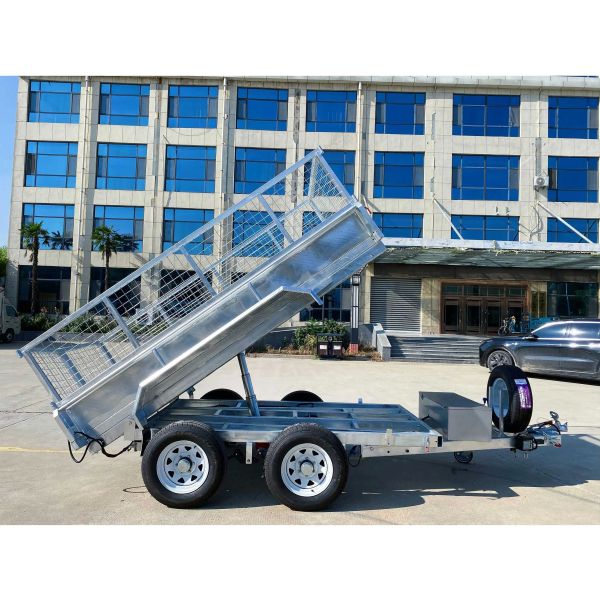 Remorques basculantes hydrauliques 10x6, remorque à cage galvanisée durable et compacte