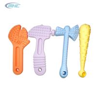 Bebê Teether da categoria de Toy Engineering Tool Shape Food da mastigação do silicone do martelo da chave