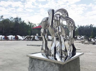 Escultura abstrata moderna contemporânea, ornamento de aço inoxidável do gramado do metal