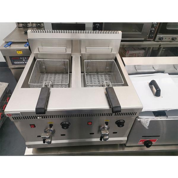 Commercial Electric 18L Double Tanks Chip Deep Fryers with Oil Drain Valve
