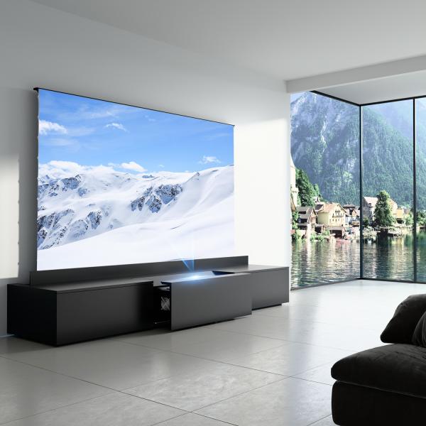 Motorised Laser Sliding TV Cabinet 100 Inch 120 Inch 130 Inch Smart TV Cabinet