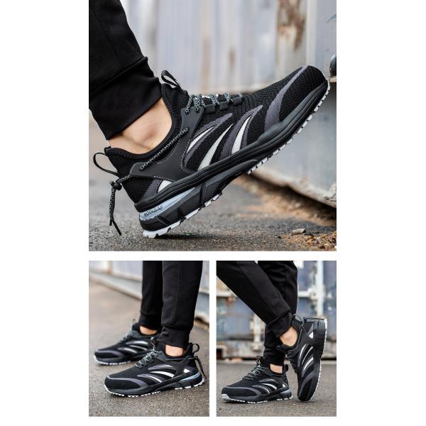 Chaussures de sécurité d'été respirantes Flyknit avec logo personnalisé, embout en acier anti-perforation et semelle intermédiaire en Kevlar