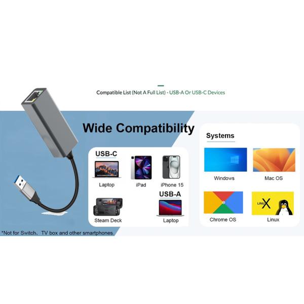 Super Speed USB3.0 To Gigabit Ethernet Adapter Premium Aluminum Shell