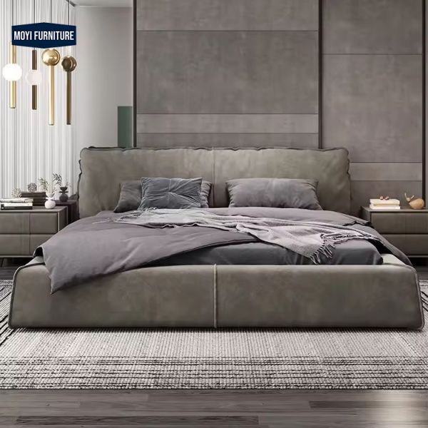 Soft Bed Modern Luxury Full Size Double Upholstered Bed Bedroom Furniture Set with Comfortable Upholstered Headboard