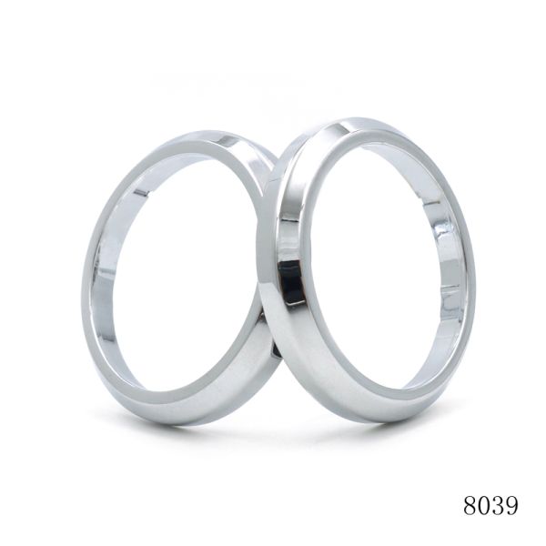 35mm Chrome Plated Zinc Alloy Diecasting Polygonized Circle Metal O Ring With Back Screw