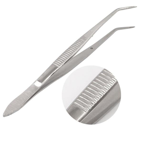 16cm Curved Tweezers Dental Stainless Steel High Pressure Disinfection