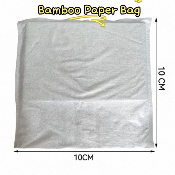 Bamboo Fiber Paper Bag 10x10cm – Mini No-Seal Pouch for Small Parts & Samples