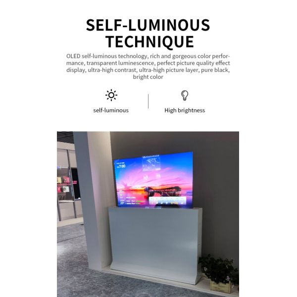 30 Inch Transparent OLED 1920 * 1080 High Contrast Flexible Transparent OLED TV Digital Signage and Display Screen