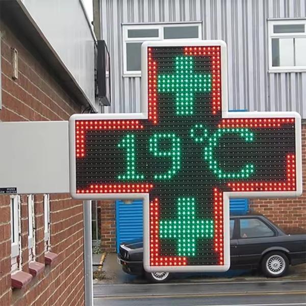 IP65 Outdoor P10 Led Pharmacy Cross Display Led Billboard Sign Full Color