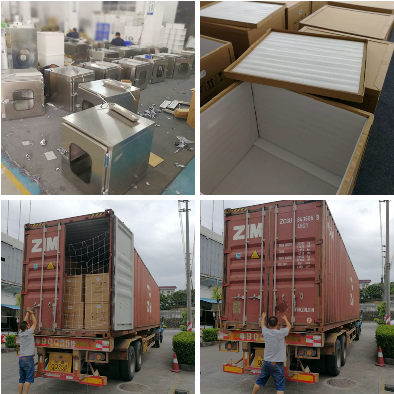 Stainless Steel SUS304/201 Cleanroom Pass Box with Electrical Interlock and Customizable Dimensions