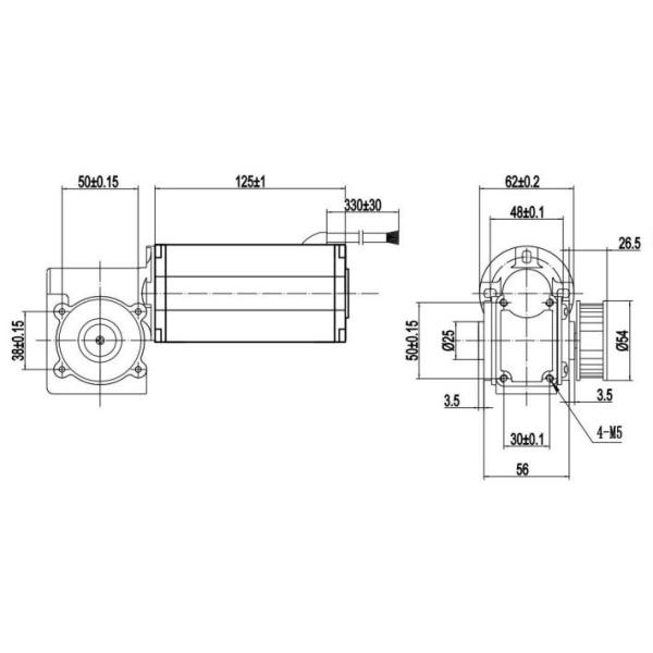 Мотор 190 RPM шестерни червя Dc направления 24v CW