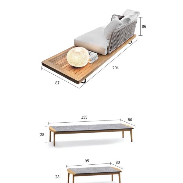 Modern New Design PL Ribbon Woven Aluminum Frame Hotel Villa Sofa And Table Set