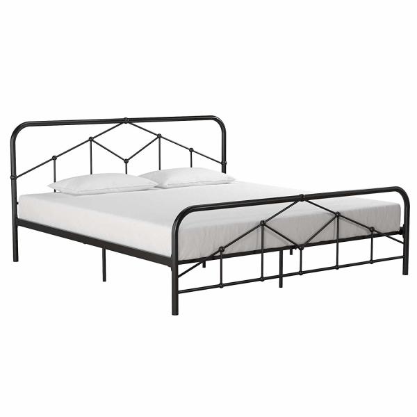 Simple King Size Iron Bed Luxury Style Electrostatic Powder Coating